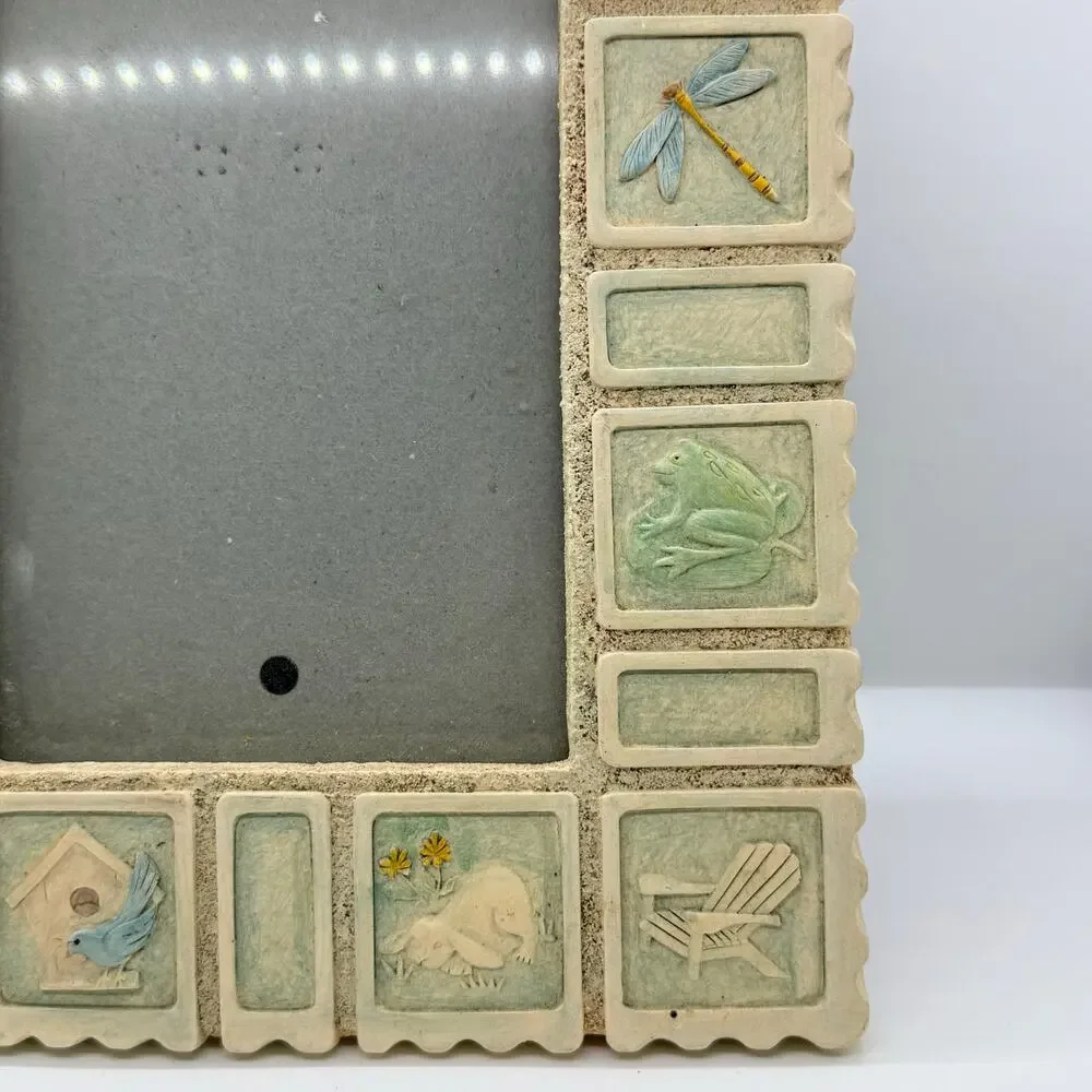 VTG‎ Amor Malden Intl Hand Painted Garden Ceramic 6x4 Picture Frame Cottagecore